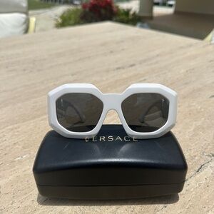 Versace Bold White and Black Retro Sunglasses